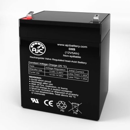 AJC Yuasa NP4.5-12 Sealed Lead Acid Replacement Battery 5Ah, 12V, F1 -  BATTERY CLERK, AJC-D5S-V-0-191451